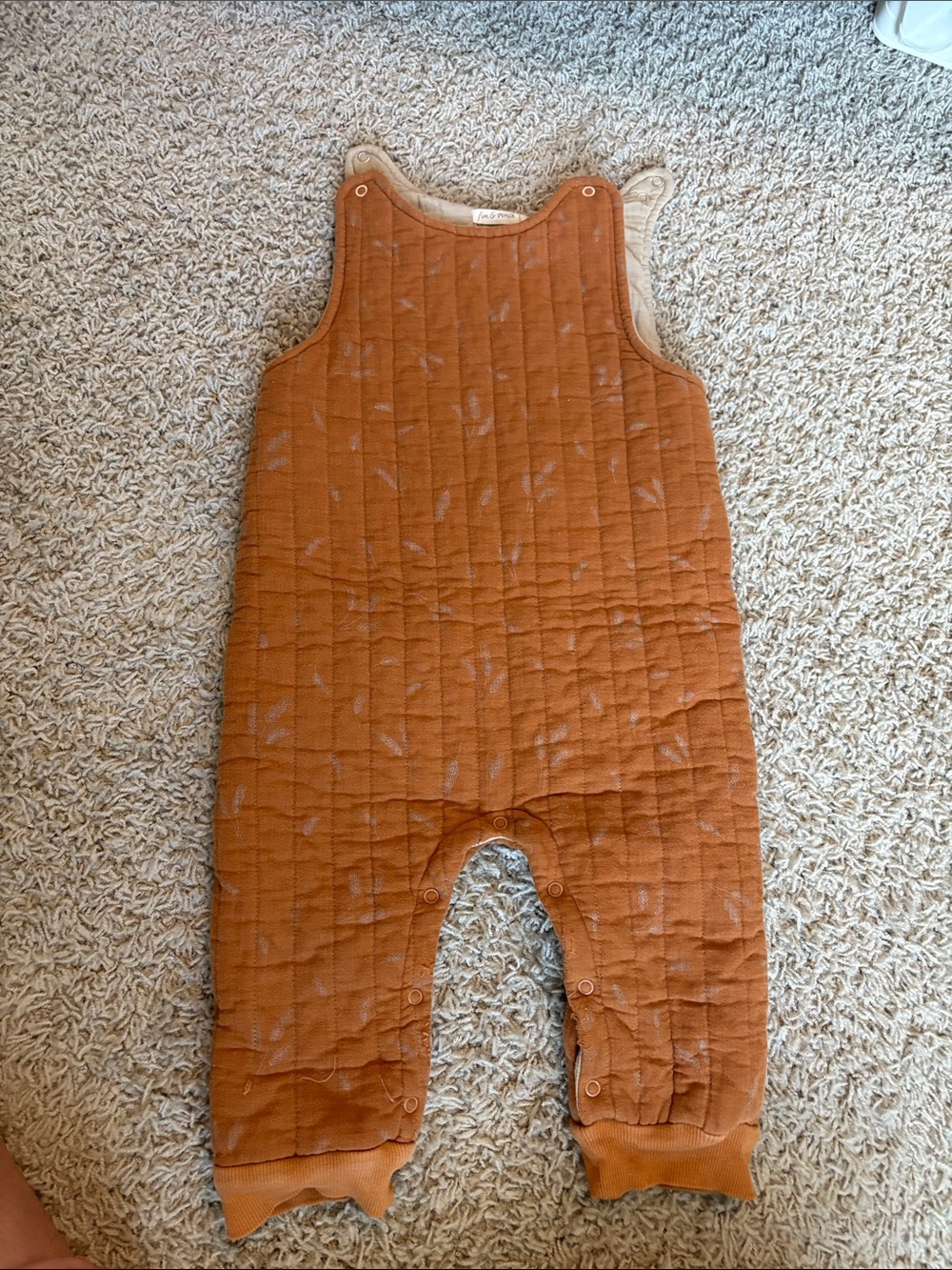 Rust Quilted Kids Overalls - Unbranded